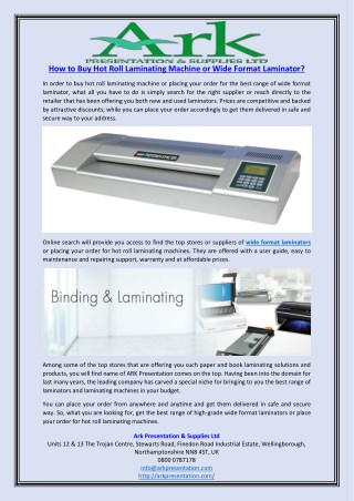 How to Buy Hot Roll Laminating Machine or Wide Format Laminator?