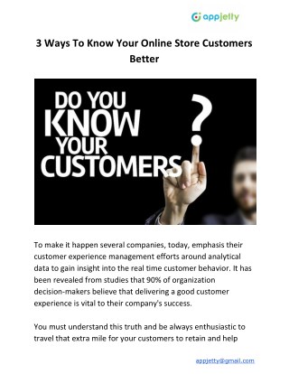 3 Ways To Know Your Online Store Customers Better