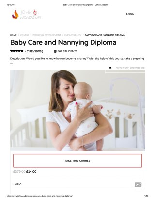 Baby Care and Nannying Diploma - John Academy