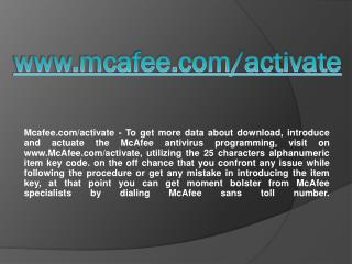 MCAFEE.COM/ACTIVATE- ACTIVATE OR DOWNLOAD MCAFEE ANTIVIRUS ONLINE