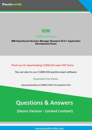 Updated [2018] IBM C1000-010 Exam Questions Are Out - Download And Prepare