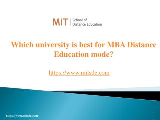 Which university is best for MBA Distance Education mode?