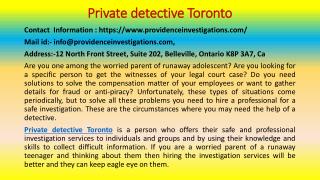 Hire a Private Detective Toronto for Safe and Professional Investigations