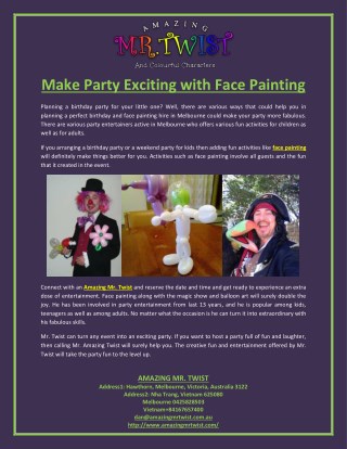 Make Party Exciting with Face Painting
