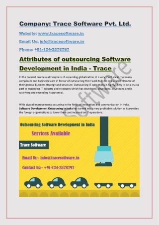 Attributes of outsourcing Software Development in india- Trace