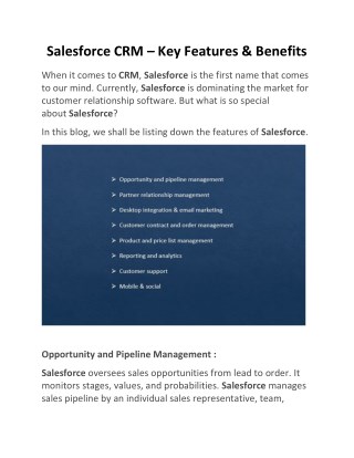 Salesforce CRM – Key Features & Benefits