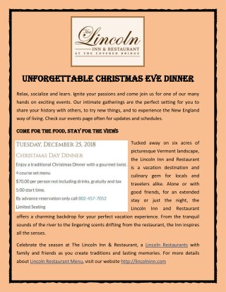 Unforgettable Christmas Eve Dinner