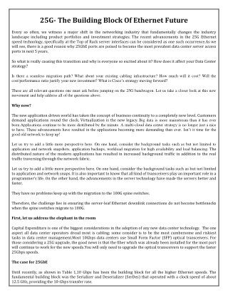 25G The Building Block of Ethernet Future