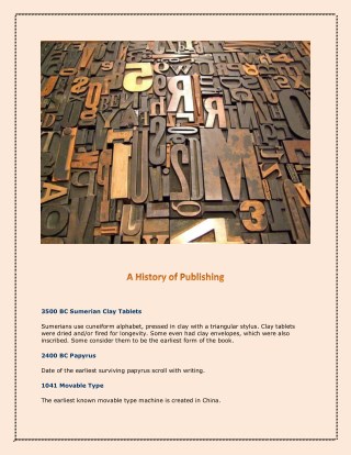 A History of Publishing
