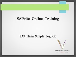SAP S4 Hana simpe logistics Online Training