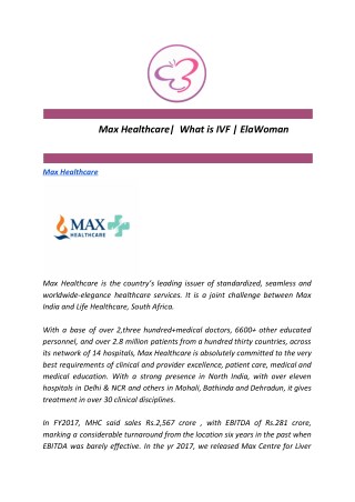 Max Healthcare| What is IVF | ElaWoman