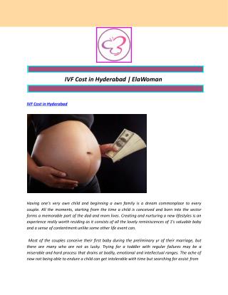 IVF Cost in Hyderabad | ElaWoman