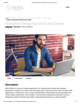 Animation Designing Certificate Course - Course Gate