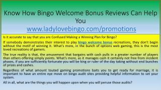 Know How Bingo Welcome Bonus Reviews Can Help You