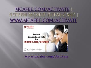 Mcafee.com/activate | Redeem McAfee Retailcard | www.mcafee.com/activate