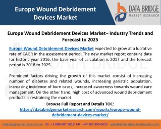 Europe Wound Debridement Devices Market– Industry Trends and Forecast to 2025