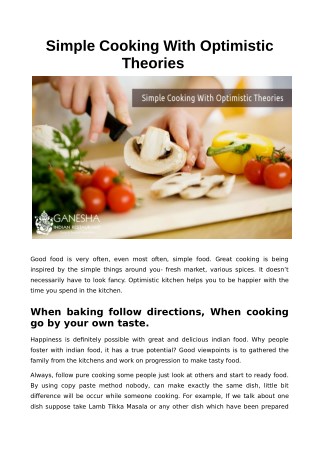 Simple Cooking With Optimistic Theories