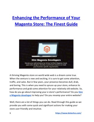 Enhancing the Performance of Your Magento Store: The Finest Guide