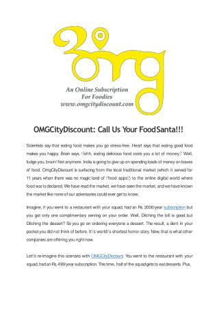 OMGCityDiscount: Call Us Your Food Santa!!!