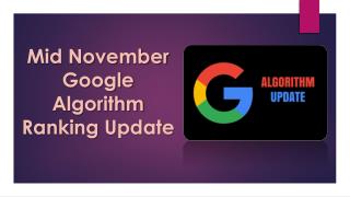 Mid November Google Algorithm Ranking Update