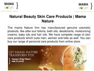 Natural Beauty Skin Care Products