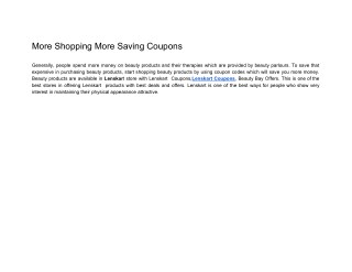 More Shopping More Saving Coupons