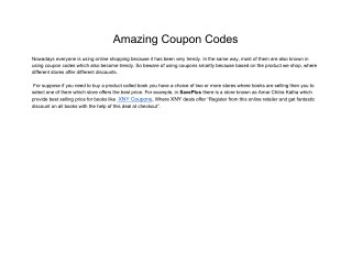 Amazing Coupon Codes