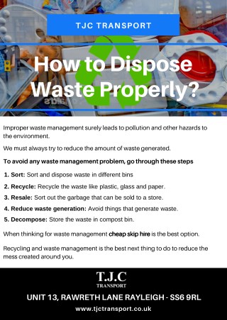 How to Dispose Waste Properly - TJC Transport
