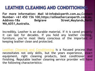 Leather Cleaning and Conditioning