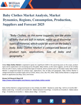 Baby Clothes Market Analysis by Product Types, Marketing Channel Development Trend, Market Effect Factors Analysis by 20