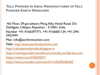 Talc Powder in India Manufacturer of Talc Powder Earth Minechem