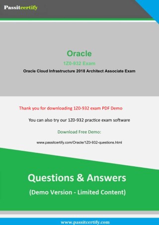 1Z0-932 Oracle [2018 Dec] Exam Questions - How To Prepare?