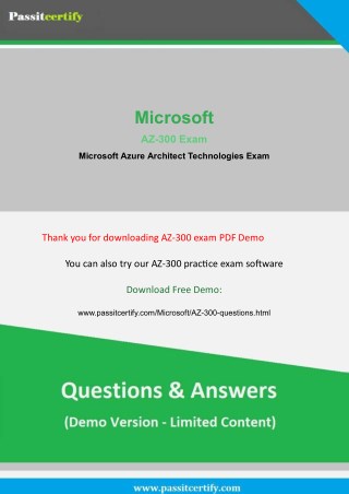 Pass AZ-300 Microsoft [2018 Dec] Exam Questions In First Attempt