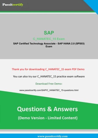 Real C_HANATEC_15 SAP [2018 Dec] Exam Question Samples For Free