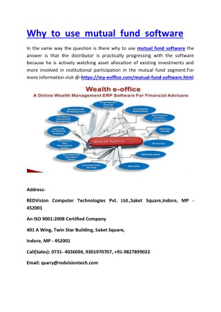 Why to use mutual fund software