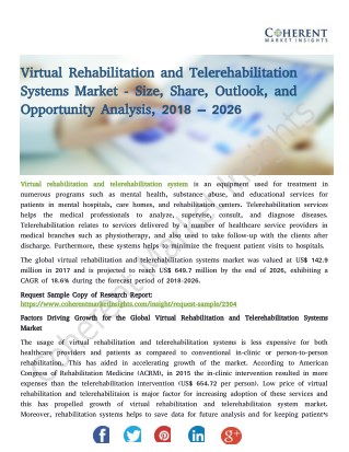 Virtual Rehabilitation and Telerehabilitation Systems Market - Size, Share, Outlook, and Opportunity Analysis, 2018 – 20