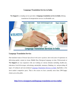 Language Translation Services in India