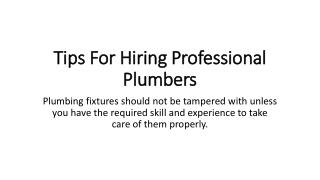 A Reliable Plumbing Company With Professionals Services
