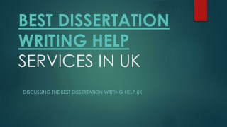 BEST DISSERTATION WRITING HELP SERVICES IN UK