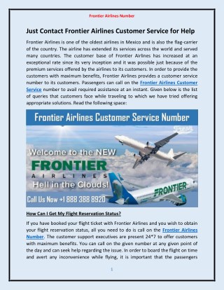 Book Online Flight Ticket Reservation | Frontier Airlines Reservation Phone Number