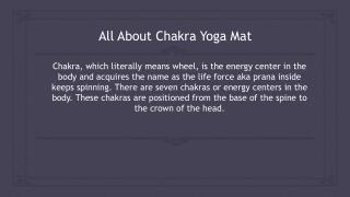 All About Chakra Yoga Mat