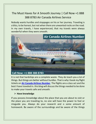 Air Canada Airlines Check In | Call Now 1 888 388 8783