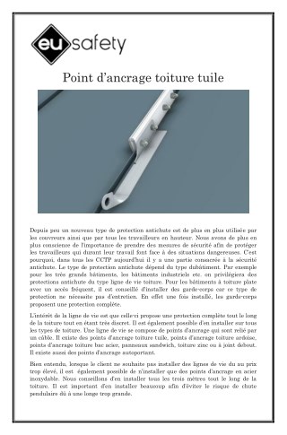 Point d’ancrage toiture tuile