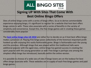Signing UP With Sites That Come With Best Online Bingo Offers