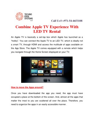 Combine Apple TV experience with LED TV rental