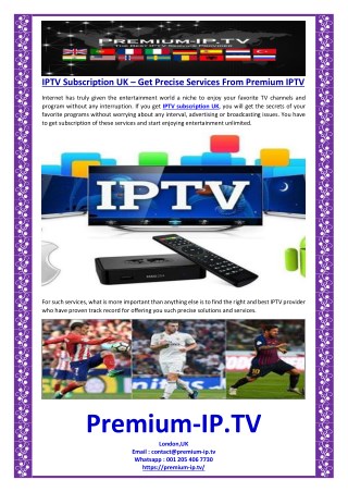 IPTV Subscription UK – Get Precise Services From Premium IPTV