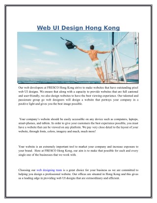 Web UI Design Hong Kong