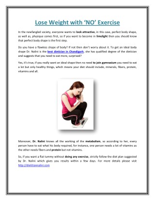 'Lose Weight with No Exercise'