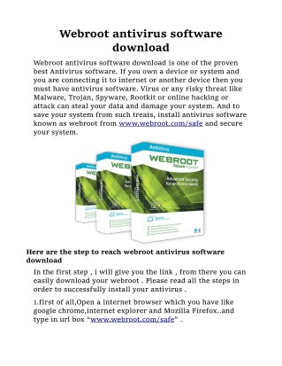 Webroot antivirus software download