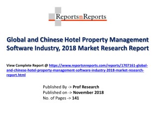 Hotel Property Management Software Market Research Report Industry Forecast in-depth Insight of 2013-2023